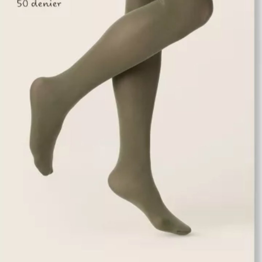 Olive Green Women's 50D Opaque Tights - A New Day